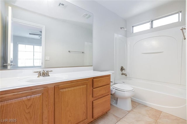 9814 Gifthouse St, Las Vegas, NV 89178 - bathroom featuring vanity, shower / washtub combination, and tile patterned flooring