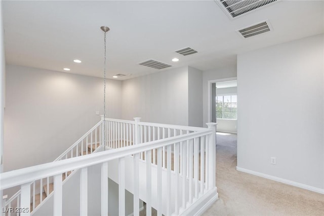 9814 Gifthouse St, Las Vegas, NV 89178 - hallway featuring an upstairs landing, carpet, and recessed lighting