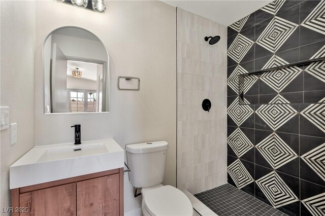 5004 Celebrity Cir, Las Vegas, NV 89119 - bathroom featuring tiled shower and vanity