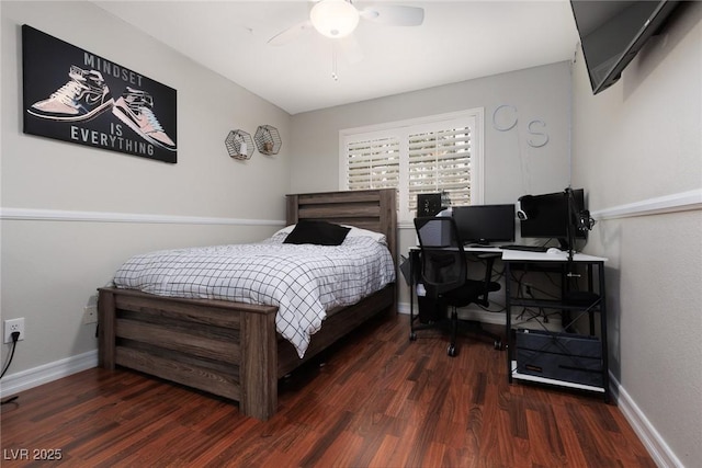 1839 Thunder Mountain Dr, Henderson, NV 89012 - bedroom featuring wood finished floors, an office area, and ceiling fan