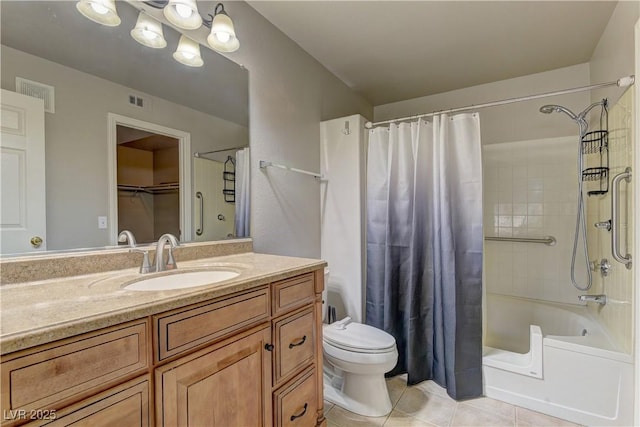278 Star Cluster Cir, Las Vegas, NV 89145 - bathroom featuring tile patterned floors, vanity, and shower / bath combo