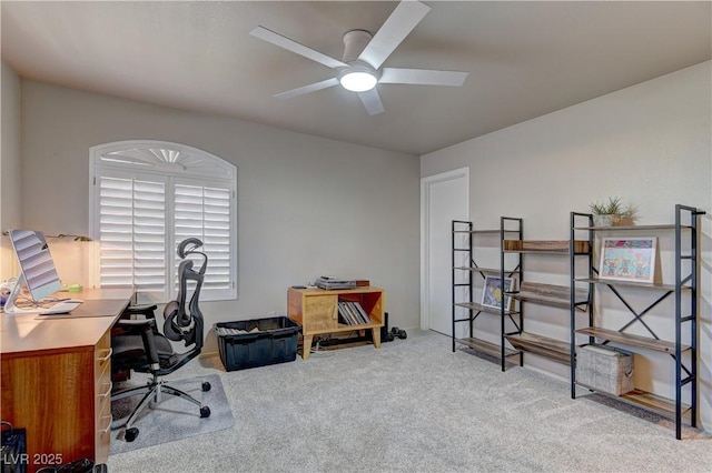 278 Star Cluster Cir, Las Vegas, NV 89145 - home office with carpet floors and a ceiling fan