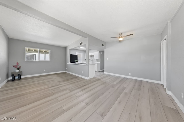 104 Stanford St, Las Vegas, NV 89107 - unfurnished living room featuring ceiling fan and light wood-style floors