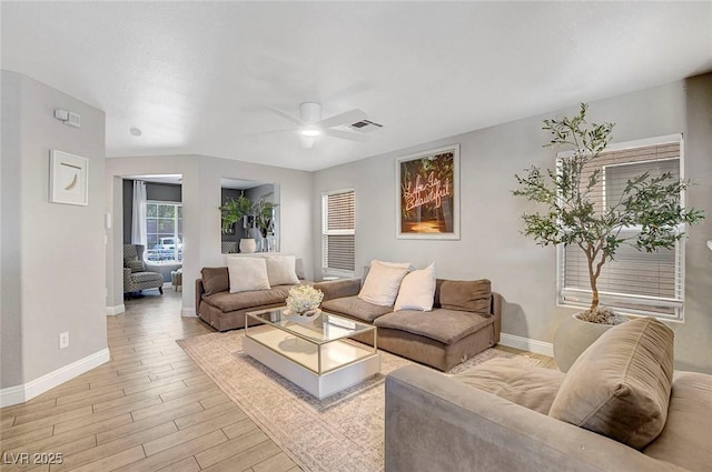 554 Haunts Walk Ave, Las Vegas, NV 89178 - living area featuring a ceiling fan and light wood finished floors
