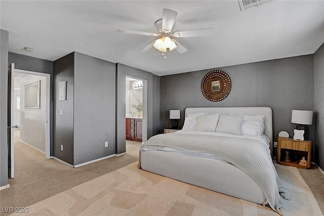 554 Haunts Walk Ave, Las Vegas, NV 89178 - carpeted bedroom with connected bathroom and ceiling fan