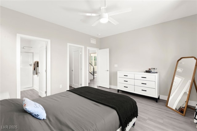 3058 Casarano Ct, Henderson, NV 89044 - bedroom featuring light wood-type flooring and a ceiling fan