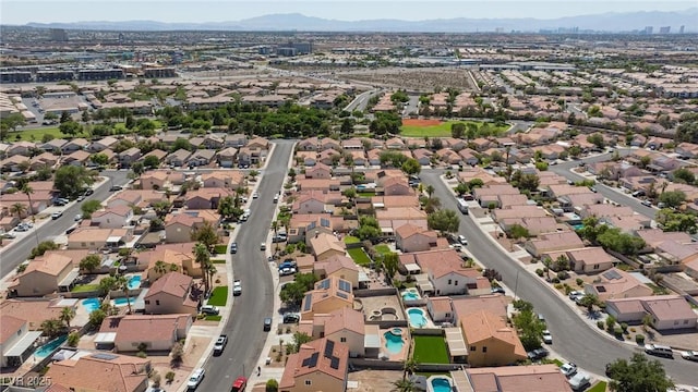700 Red Bark Ln, Henderson, NV 89011 - aerial view of property and surrounding area with a mountainous background and nearby suburban area
