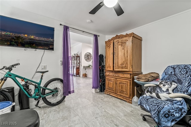 3495 Eagle Bend St, Las Vegas, NV 89122 - living area with a ceiling fan and baseboards