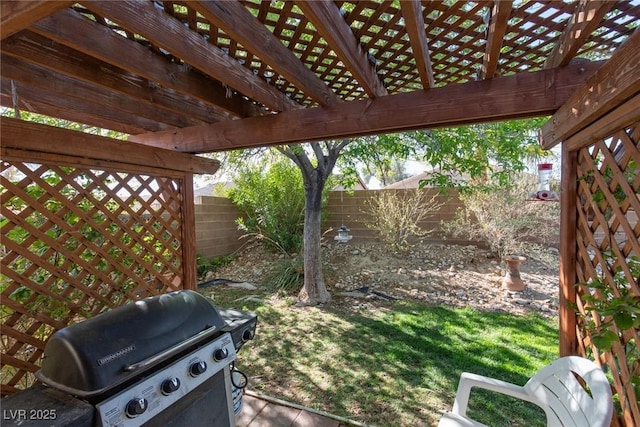 8213 Cabin Springs Ave, Las Vegas, NV 89131 - view of patio / terrace with grilling area and a pergola