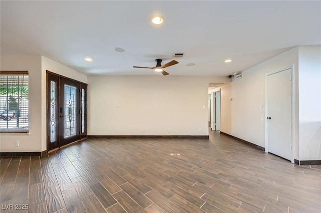 3557 Wayne Cir, Las Vegas, NV 89121 - spare room with wood finished floors, ceiling fan, and recessed lighting