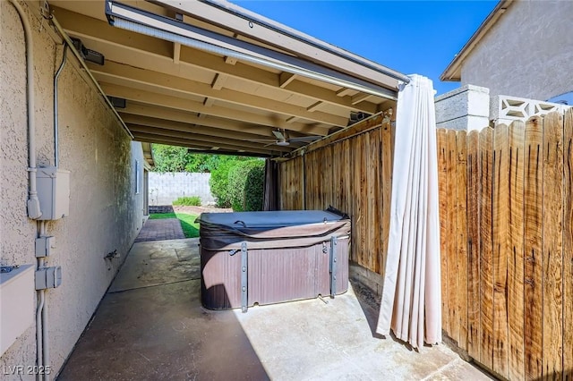 3557 Wayne Cir, Las Vegas, NV 89121 - view of patio with a hot tub