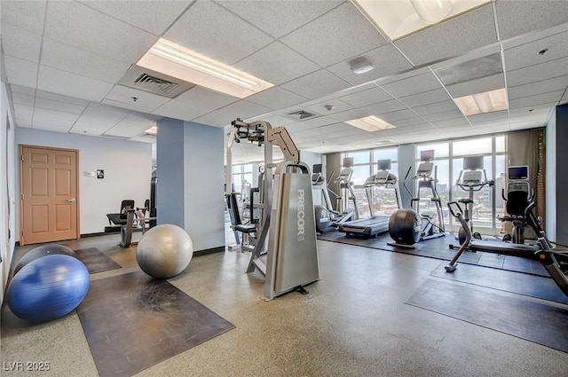 150 Las Vegas Blvd Unit 1716, Las Vegas, NV 89101 - workout area featuring a drop ceiling and baseboards