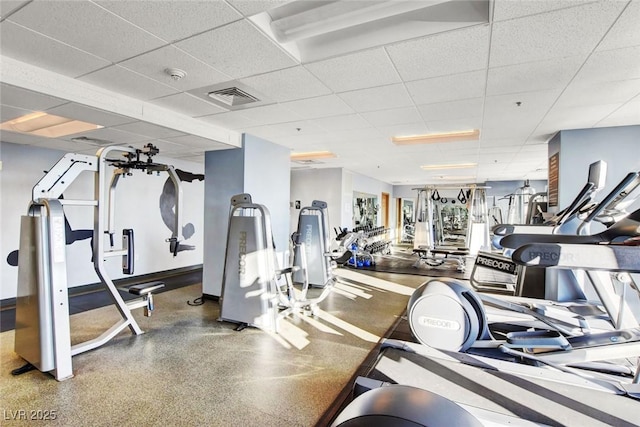 150 Las Vegas Blvd Unit 1716, Las Vegas, NV 89101 - gym with a paneled ceiling and baseboards