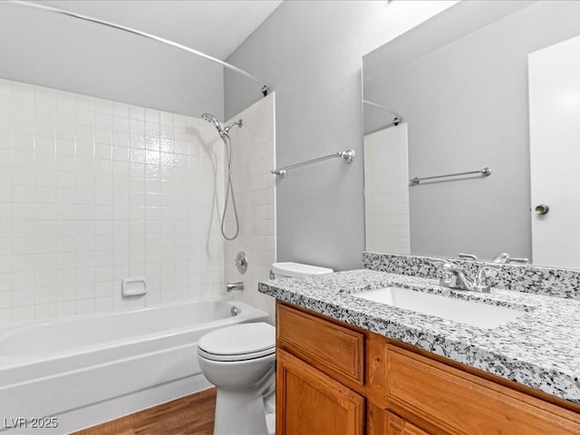 5861 Medallion Dr Unit 202, Las Vegas, NV 89122 - bathroom with vanity, shower / tub combination, and wood finished floors