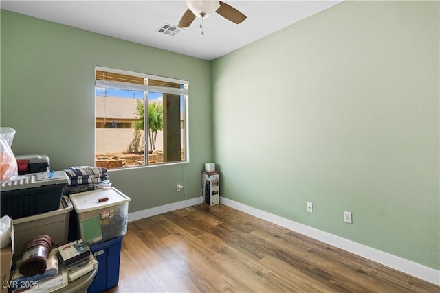 4212 Helens Pouroff Ave, North Las Vegas, NV 89085 - misc room with a ceiling fan and wood finished floors