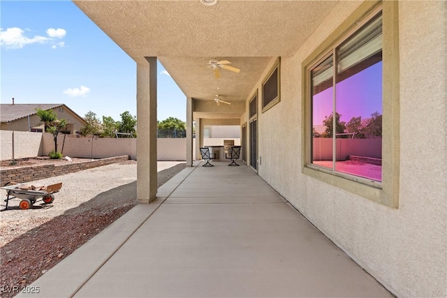 4212 Helens Pouroff Ave, North Las Vegas, NV 89085 - fenced backyard featuring a patio and ceiling fan