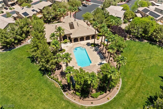 4212 Helens Pouroff Ave, North Las Vegas, NV 89085 - aerial view of residential area with a pool