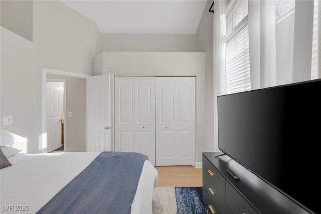 5512 Goldbrush St, Las Vegas, NV 89130 - bedroom featuring light wood finished floors and a closet