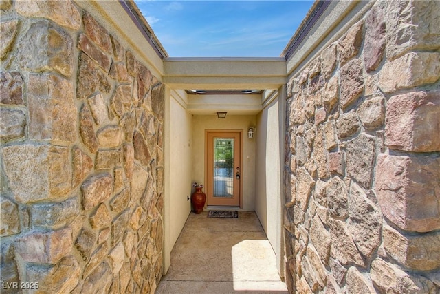 693 Hagens Aly, Mesquite, NV 89027 - property entrance featuring stone siding
