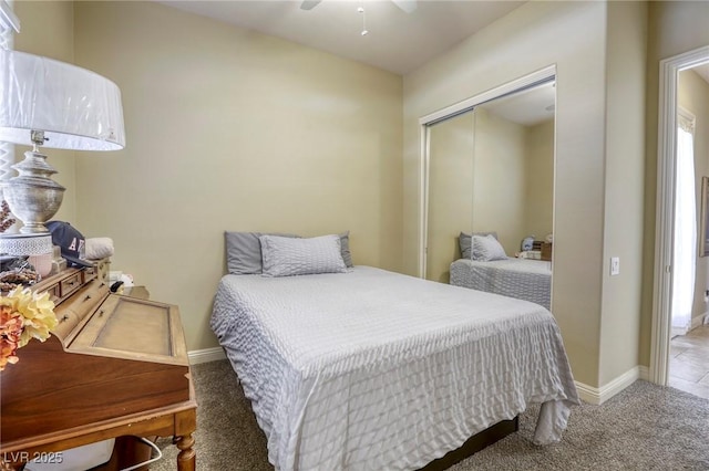 7286 Mount Kearsarge St, Las Vegas, NV 89131 - carpeted bedroom with a closet and ceiling fan