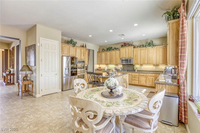 7286 Mount Kearsarge St, Las Vegas, NV 89131 - dining area with recessed lighting and light tile patterned floors