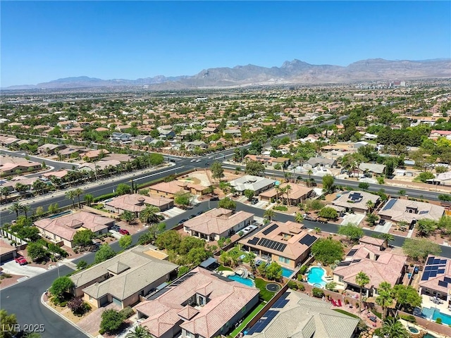 7286 Mount Kearsarge St, Las Vegas, NV 89131 - aerial view of residential area featuring a mountainous background and a pool