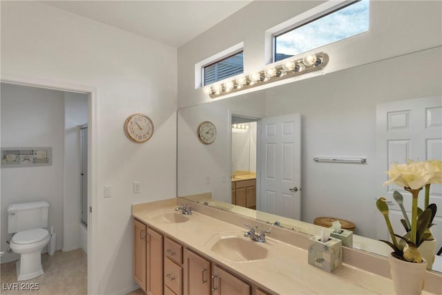 585 Mountain Links Dr, Henderson, NV 89012 - full bath with double vanity, washtub / shower combination, and tile patterned floors