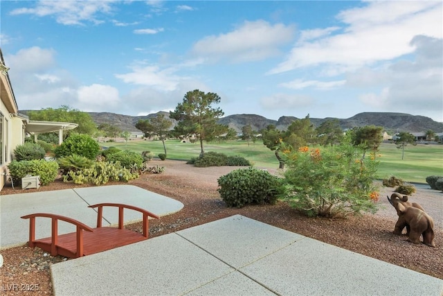 585 Mountain Links Dr, Henderson, NV 89012 - view of patio / terrace featuring a mountain view and golf course view