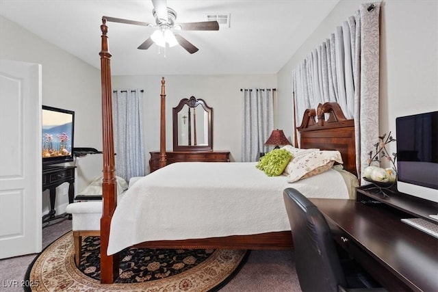10918 Avenzano St, Las Vegas, NV 89141 - carpeted bedroom with ceiling fan and a desk