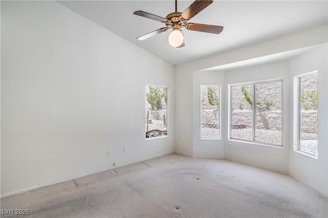 2413 Rockford St, Las Vegas, NV 89134 - carpeted empty room with plenty of natural light, vaulted ceiling, and a ceiling fan