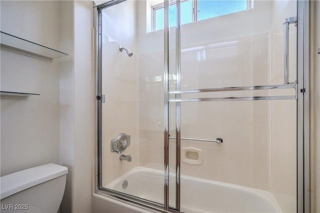 2413 Rockford St, Las Vegas, NV 89134 - bathroom with enclosed tub / shower combo and healthy amount of natural light