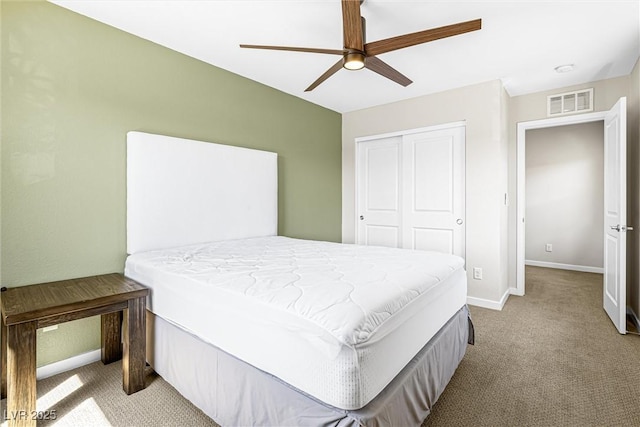 7017 Pearl Hilltop Ct, Las Vegas, NV 89148 - carpeted bedroom featuring a closet and ceiling fan