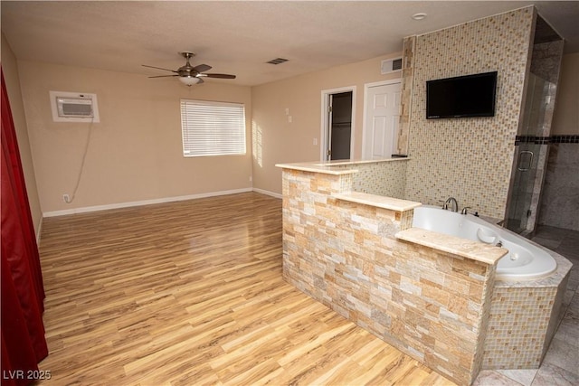 1340 Lucky St, Las Vegas, NV 89104 - view of patio / terrace with a wall mounted AC and ceiling fan