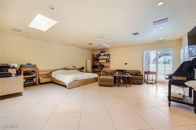 2770 La Casita Ave, Las Vegas, NV 89120 - bedroom featuring light tile patterned floors, a skylight, and recessed lighting
