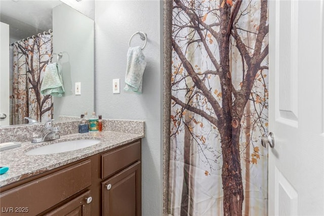 5301 River Glen Dr Unit 205, Las Vegas, NV 89103 - bathroom with vanity and a textured wall