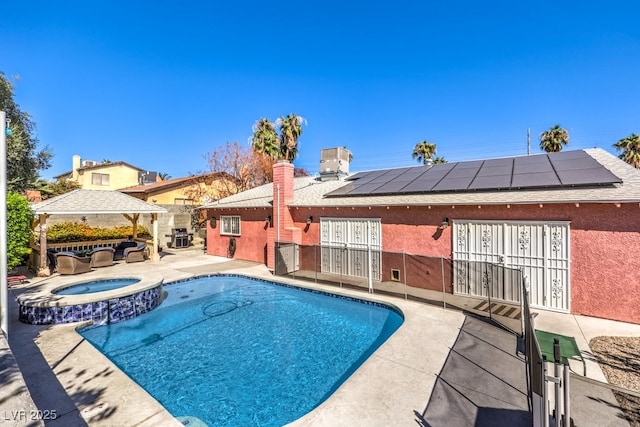 4095 Ridgewood Ave, Las Vegas, NV 89120 - view of swimming pool featuring a gazebo, a pool with connected hot tub, and a patio