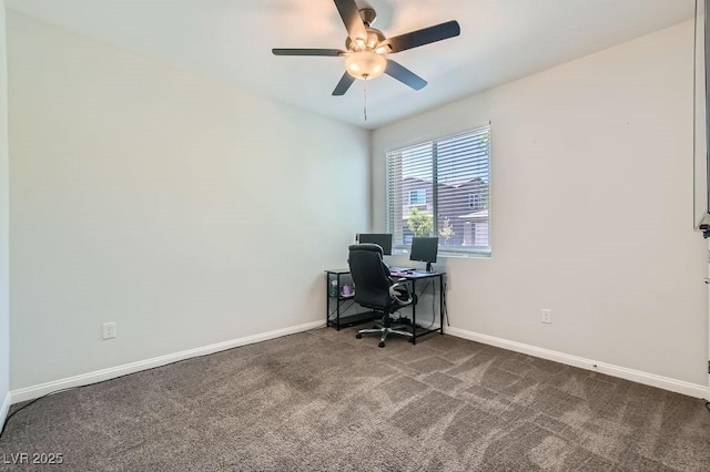 9440 Lunar Ray St, Las Vegas, NV 89143 - carpeted office space with a ceiling fan and baseboards