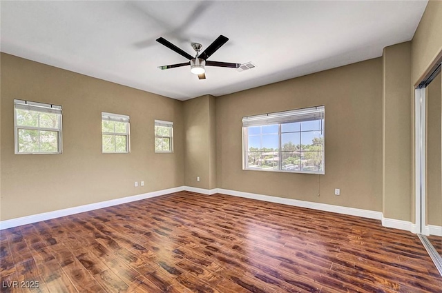 229 N Buteo Woods Ln, Las Vegas, NV 89144 - empty room with dark wood-type flooring and ceiling fan