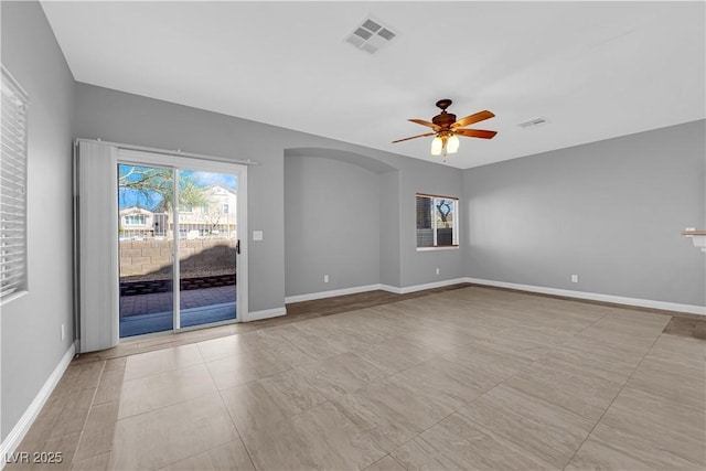 8658 Tom Noon Ave Unit 103, Las Vegas, NV 89178 - unfurnished room with ceiling fan and arched walkways