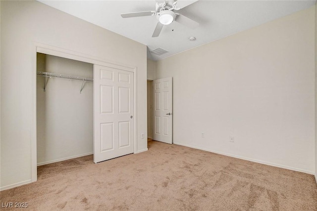 2508 Chasma Dr, Henderson, NV 89044 - unfurnished bedroom featuring carpet floors, a closet, and a ceiling fan