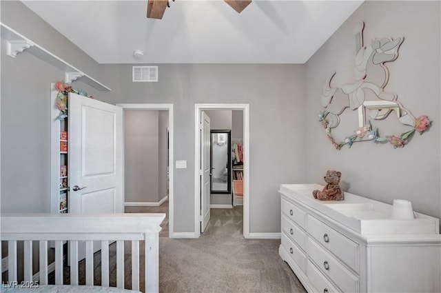 2433 Amatrice St, Henderson, NV 89044 - bedroom with light carpet and ceiling fan