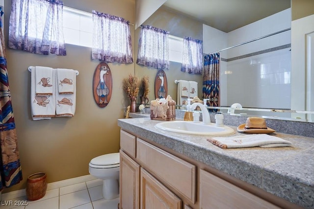 816 Sandsprings St, Henderson, NV 89011 - full bathroom featuring vanity, tile patterned floors, and curtained shower