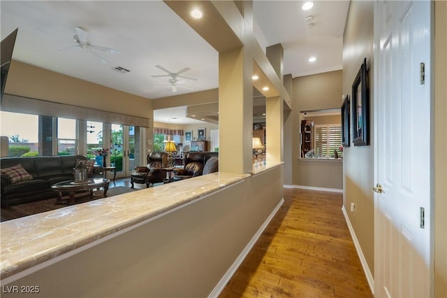 1704 River Birch St, Las Vegas, NV 89117 - corridor featuring wood finished floors and recessed lighting