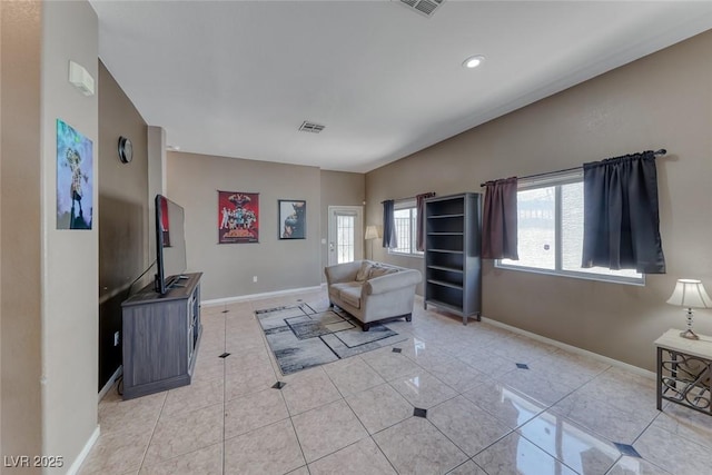 1717 Dwayne Stedman Ave, Las Vegas, NV 89106 - living area featuring light tile patterned flooring and recessed lighting