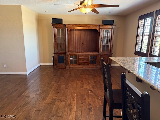 585 Via Alhambra, Las Vegas, NV 89123 - dining area featuring ceiling fan and dark wood-type flooring