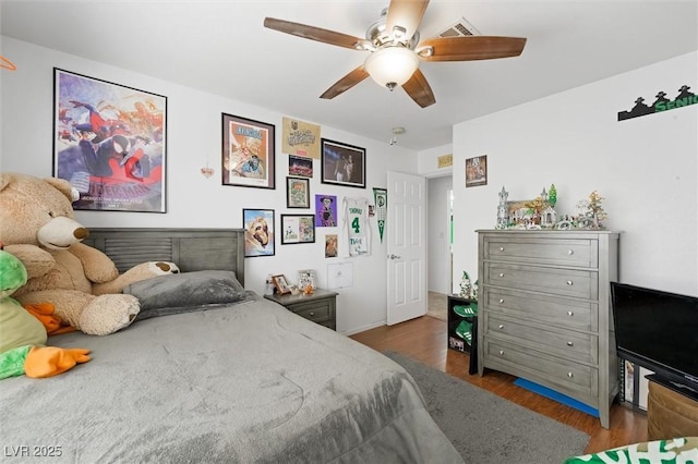 2229 Armacost Dr, Henderson, NV 89074 - bedroom featuring wood finished floors and ceiling fan