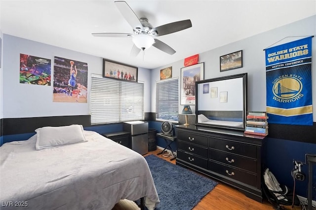 2229 Armacost Dr, Henderson, NV 89074 - bedroom with wood finished floors and ceiling fan