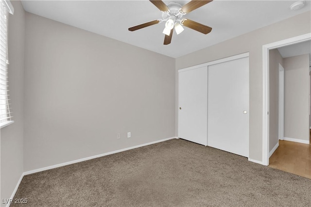 9957 Fine Fern St, Las Vegas, NV 89183 - unfurnished bedroom with carpet floors, a closet, and a ceiling fan