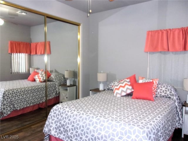 3337 Partridge Run St, Laughlin, NV 89029 - bedroom featuring wood finished floors and a closet