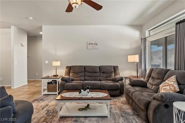 3337 Partridge Run St, Laughlin, NV 89029 - living area featuring a ceiling fan and baseboards